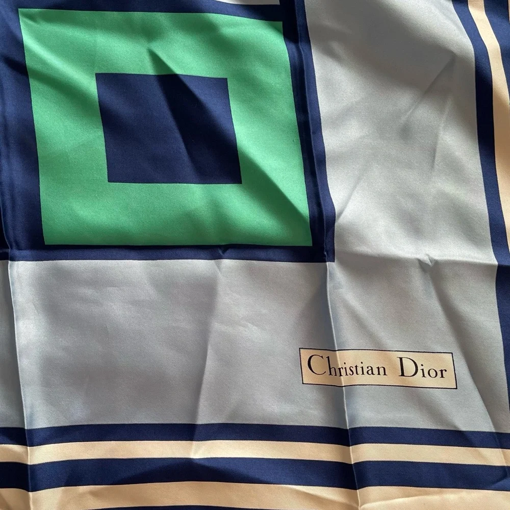 Vintage Dior Silk Handkerchief Scarf — 30 x 30 in
